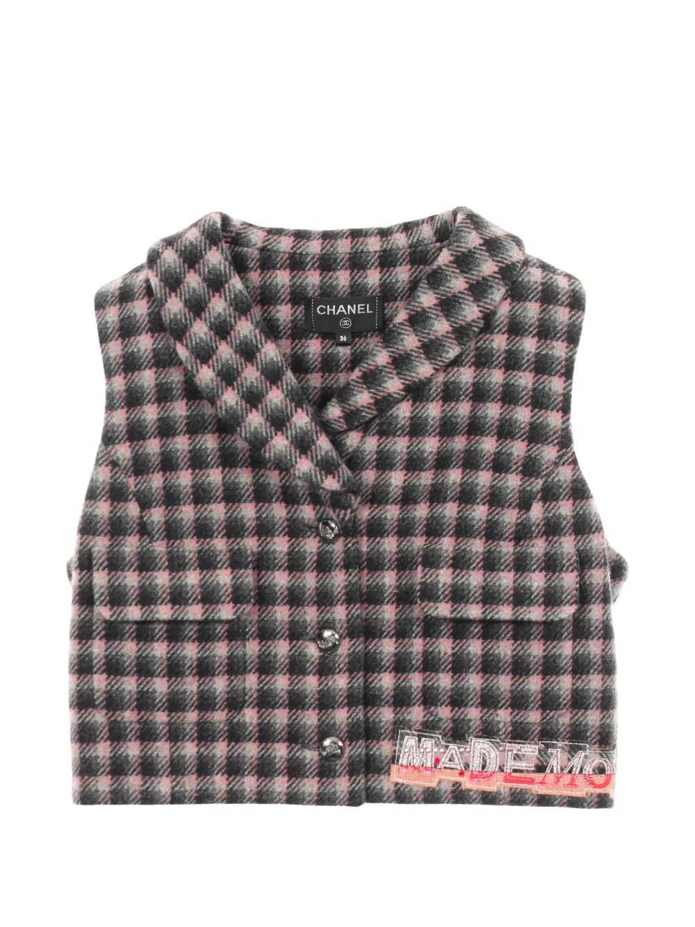 CHANEL Pre-Owned 1986-1988 Cocomark cropped vest - Schwarz