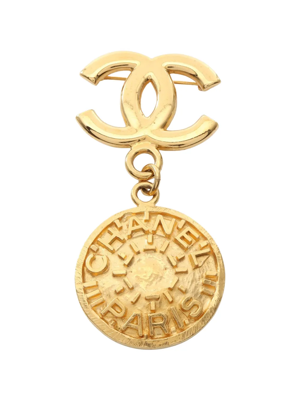 CHANEL Pre-Owned 1986-1988 CC logo brooch - Oro