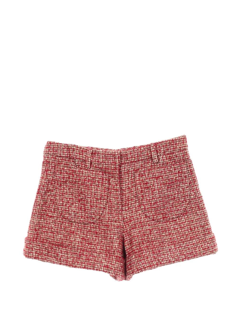 Miu Miu Pre-Owned 2010s button-fly tweed shorts - Rosso