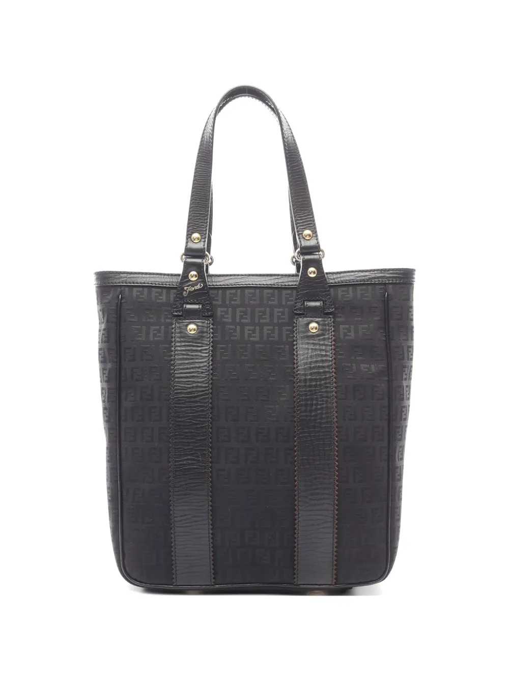 Fendi Pre-Owned 2010s Zucchino leather-trim tote bag - Schwarz