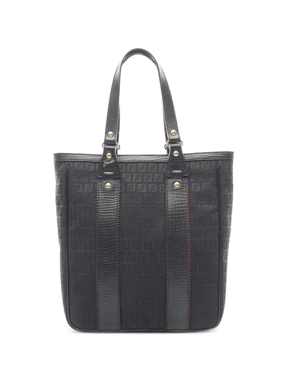 Fendi Pre-Owned 2010s Zucchino leather-trim tote bag - Nero