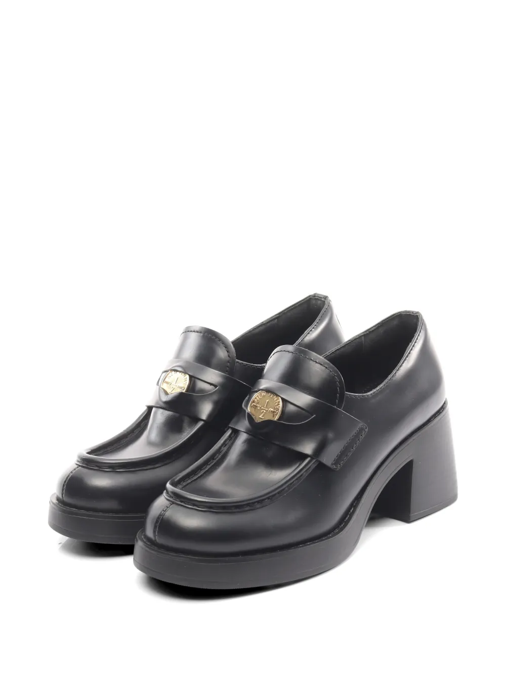 Pre-owned Miu Miu 2010s Coin-detail Loafers In Black