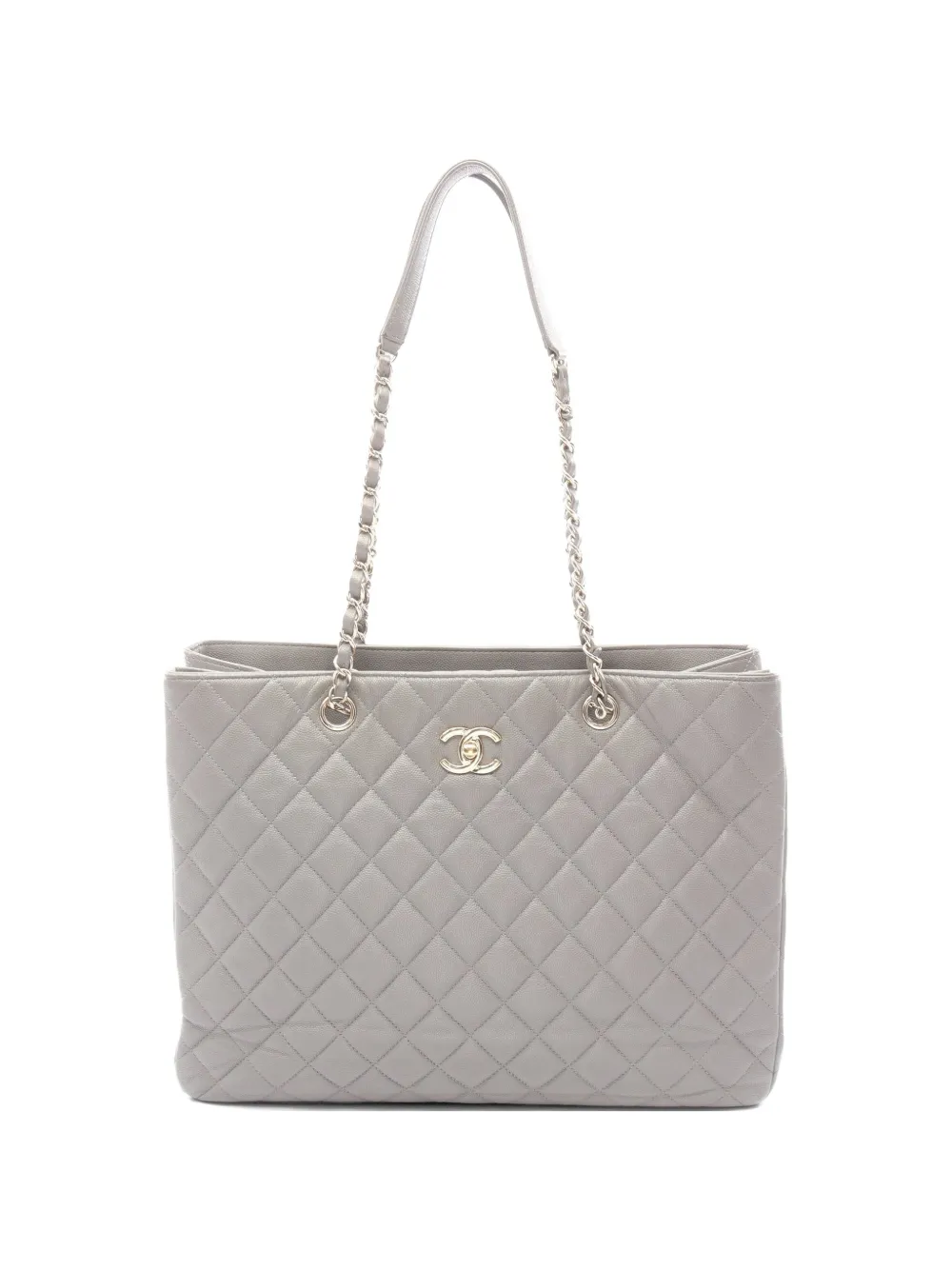 CHANEL Pre-Owned 2021 Caviar matelassé tote bag - Grigio