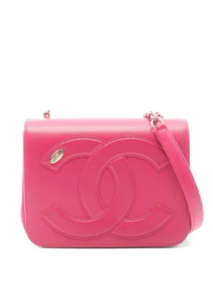 CHANEL Pre-Owned 2019 Lambskin CC Mania Flap Crossbody Bag | Pink