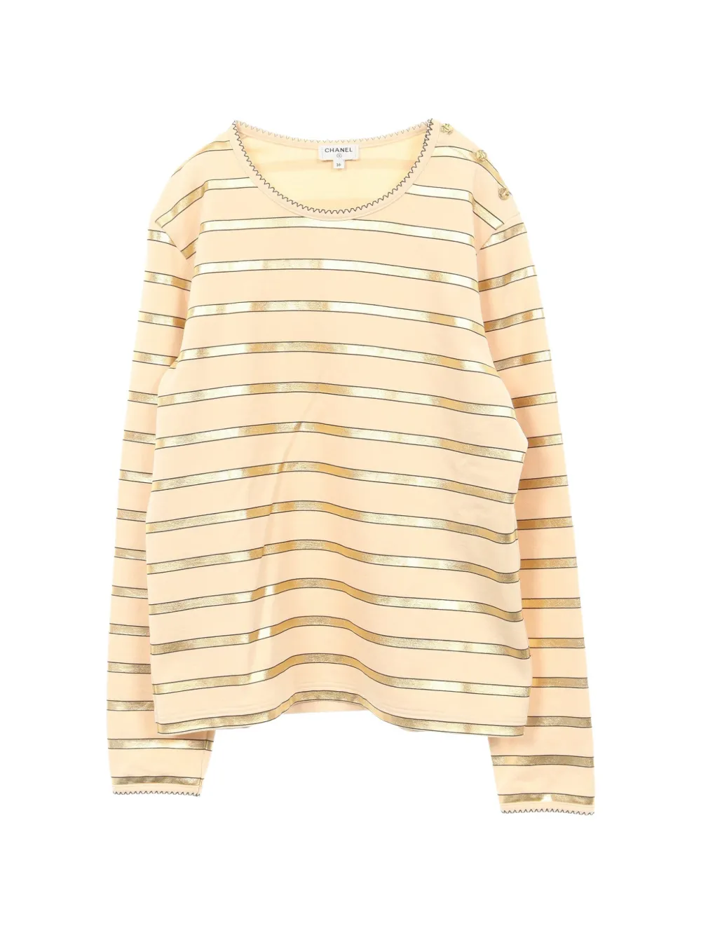 CHANEL Pre-Owned 1986-1988 striped long-sleeve T-shirt - Toni neutri
