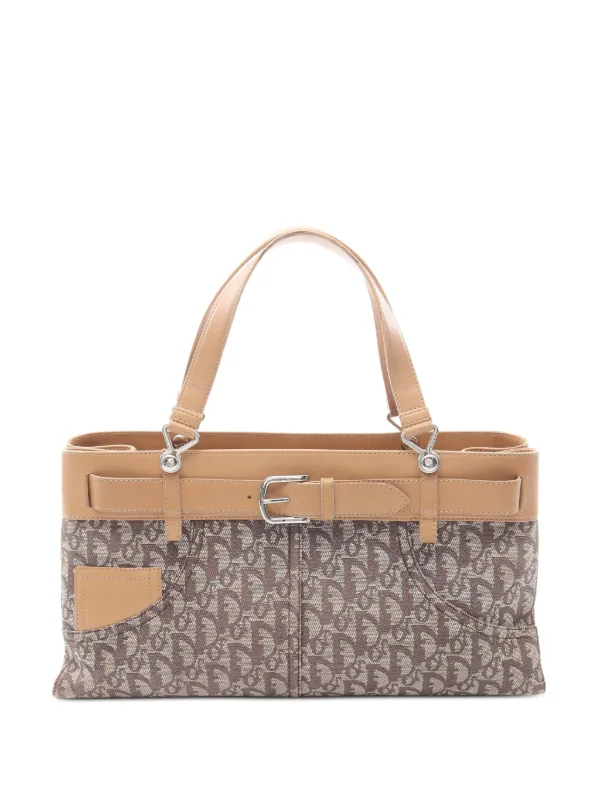 Dior Pre-owned 2000s Trotter Tote Bag in Brown