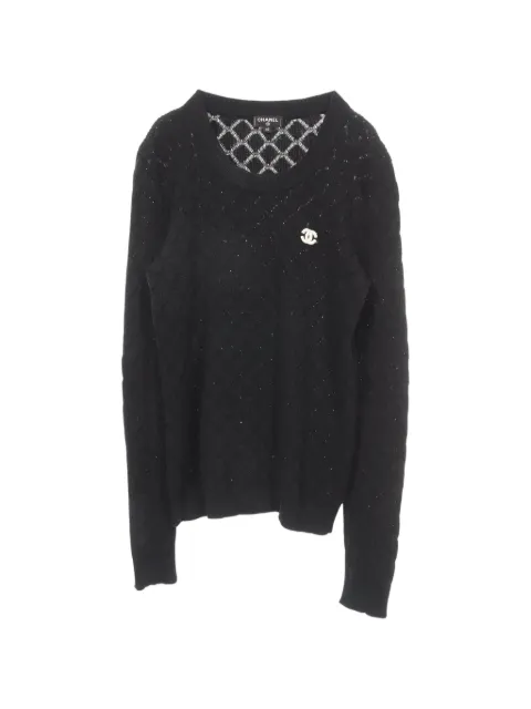 CHANEL Pre-Owned 1986-1988 Coco Mark knit sweatshirt