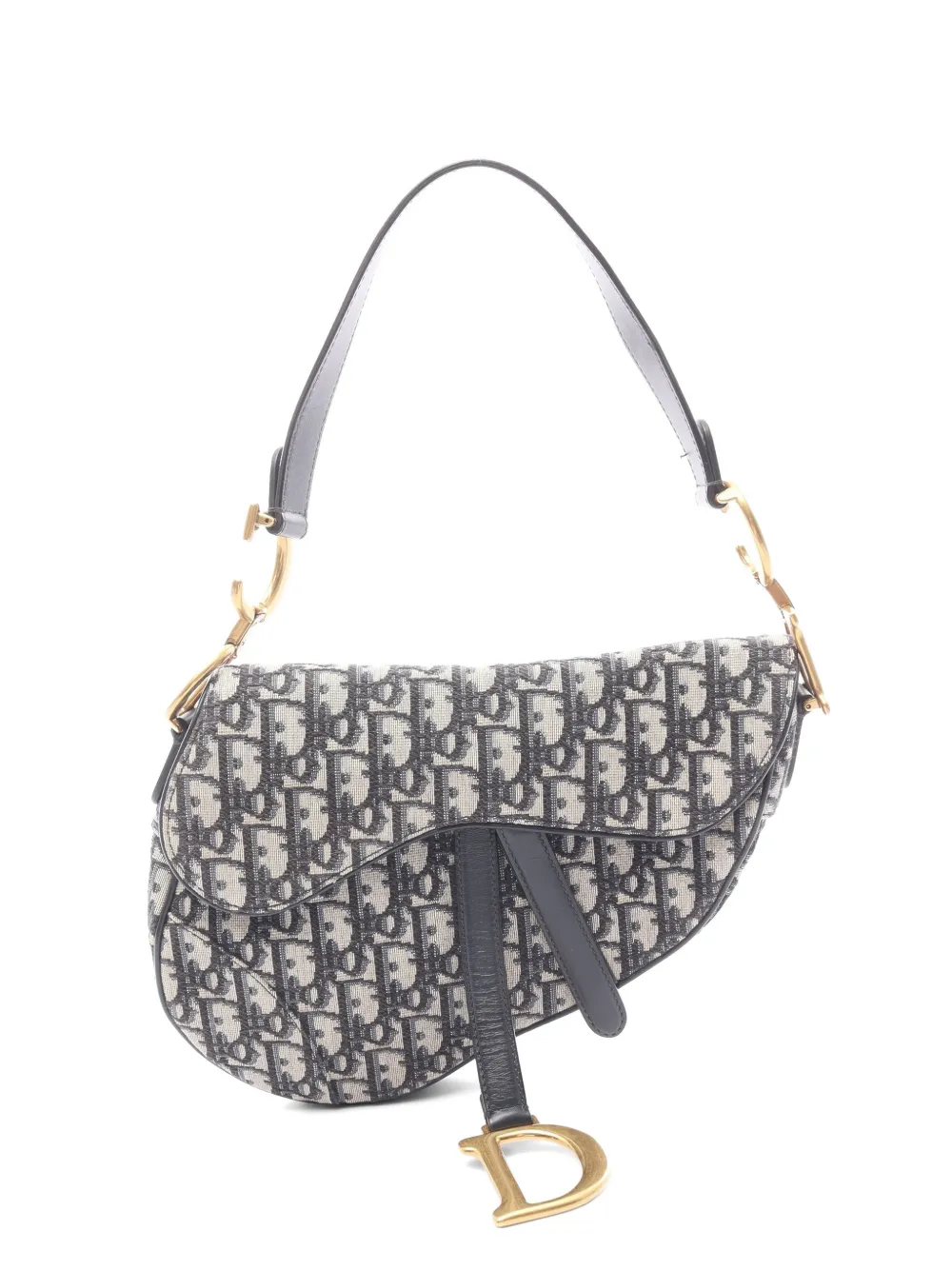 Christian Dior Pre-Owned Saddle Oblique jacquard shoulder bag - Blu
