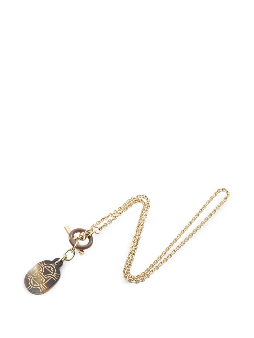 Hermès Pre-Owned 2000s Chaîne d'Ancre buffalo horn necklace - Marrone