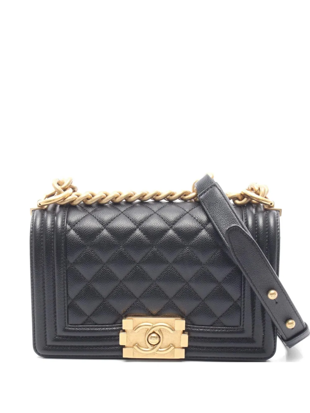 CHANEL Pre-Owned 2019 Boy Chanel Caviar-leather mini bag - Nero