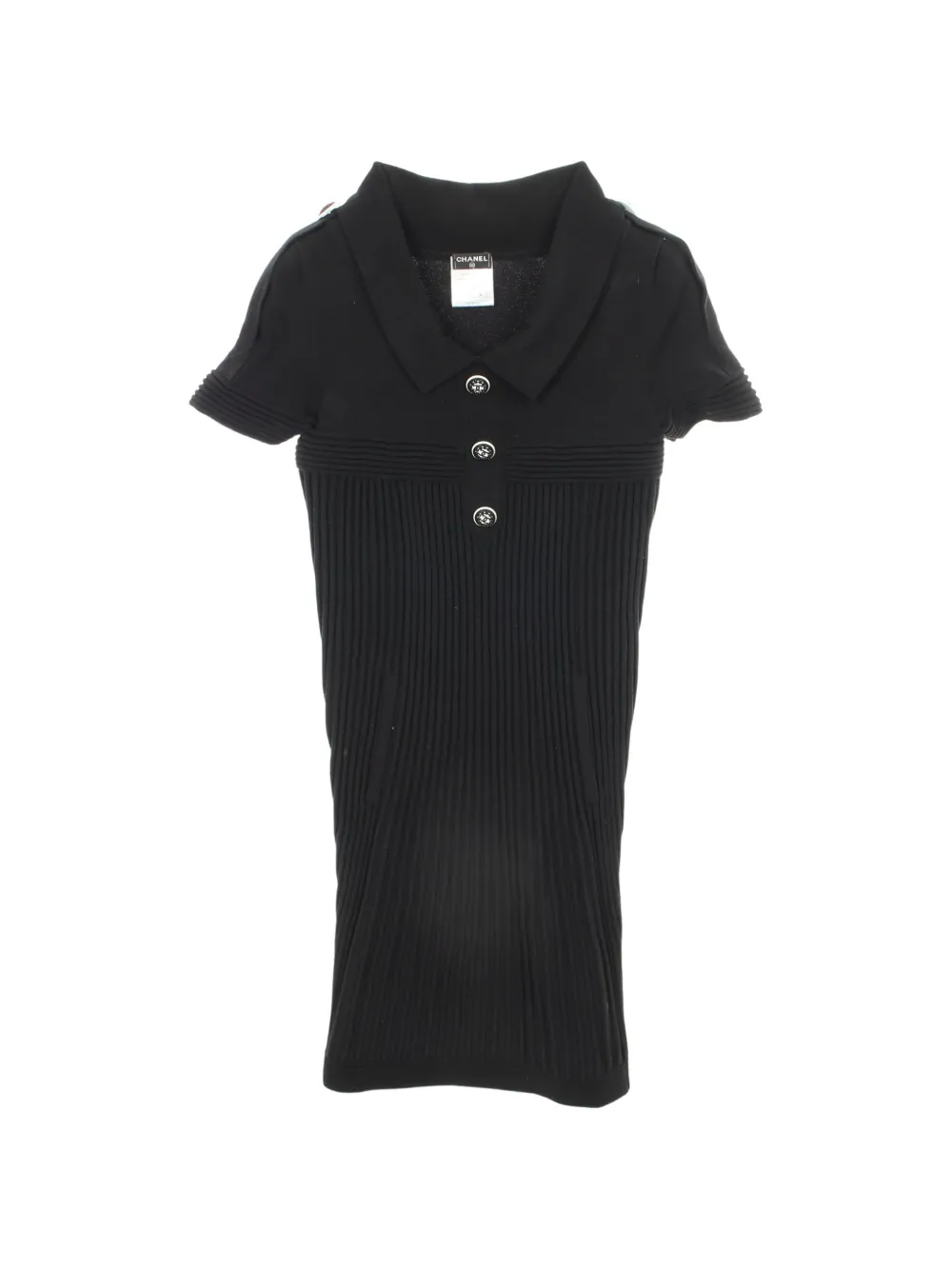 CHANEL Pre-Owned 1986-1988 CC logo-buttons mini dress - Nero