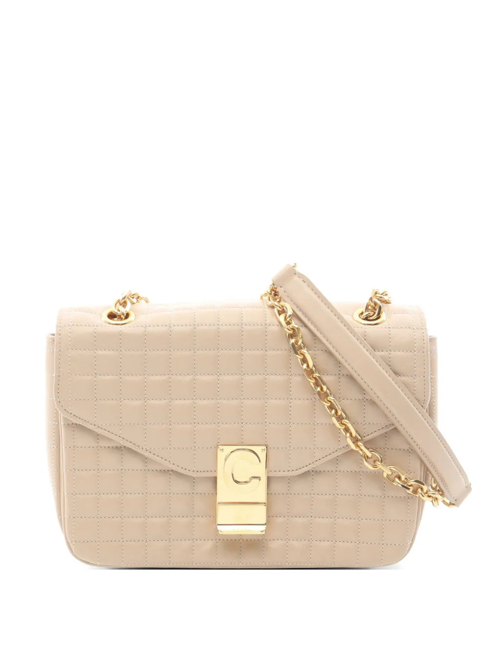 Celine Pre-Owned 2010s C quilting leather shoulder bag - Neutrals