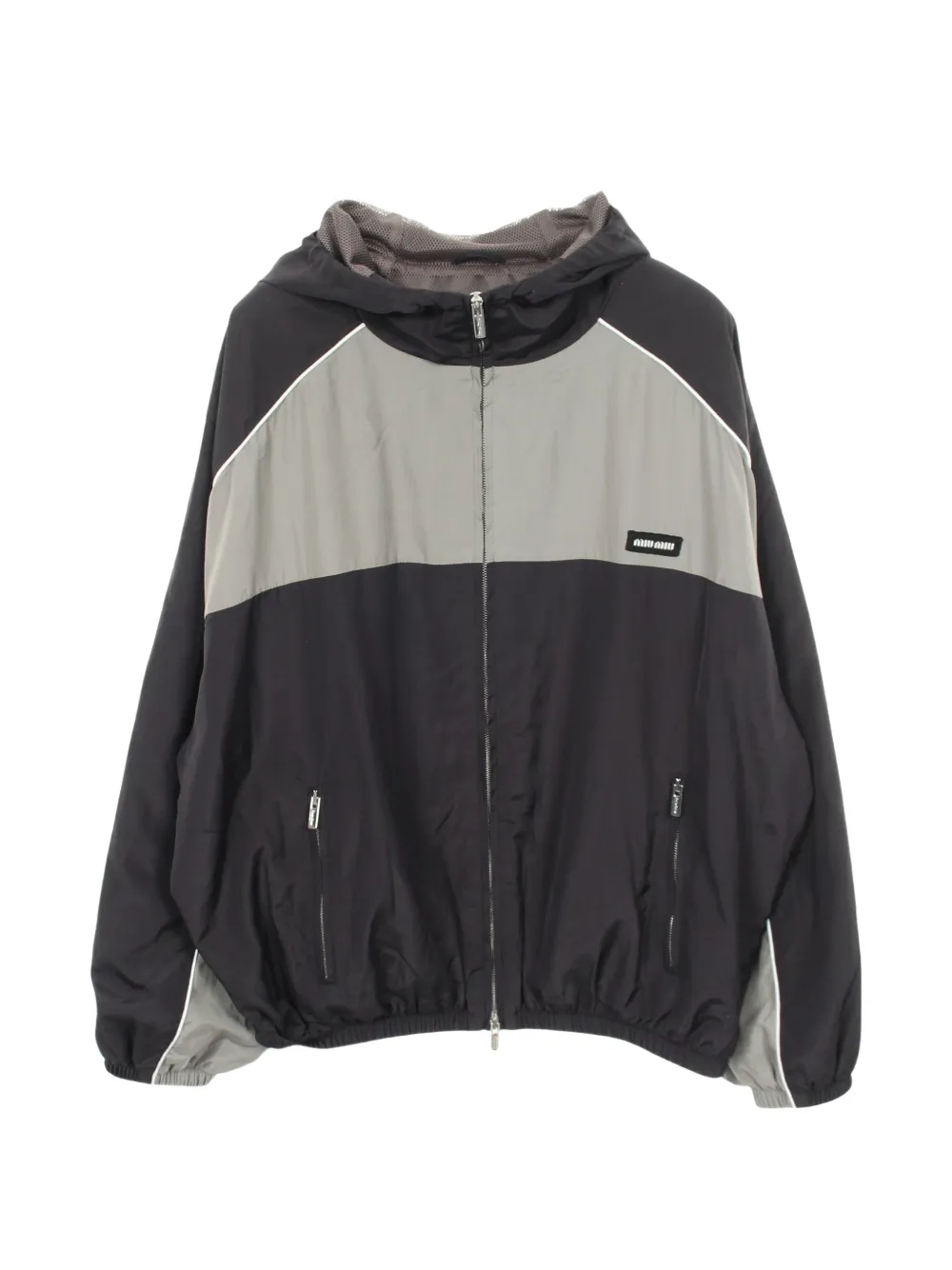 Miu Miu Pre-Owned 2000s hooded zip-up jacket - Schwarz