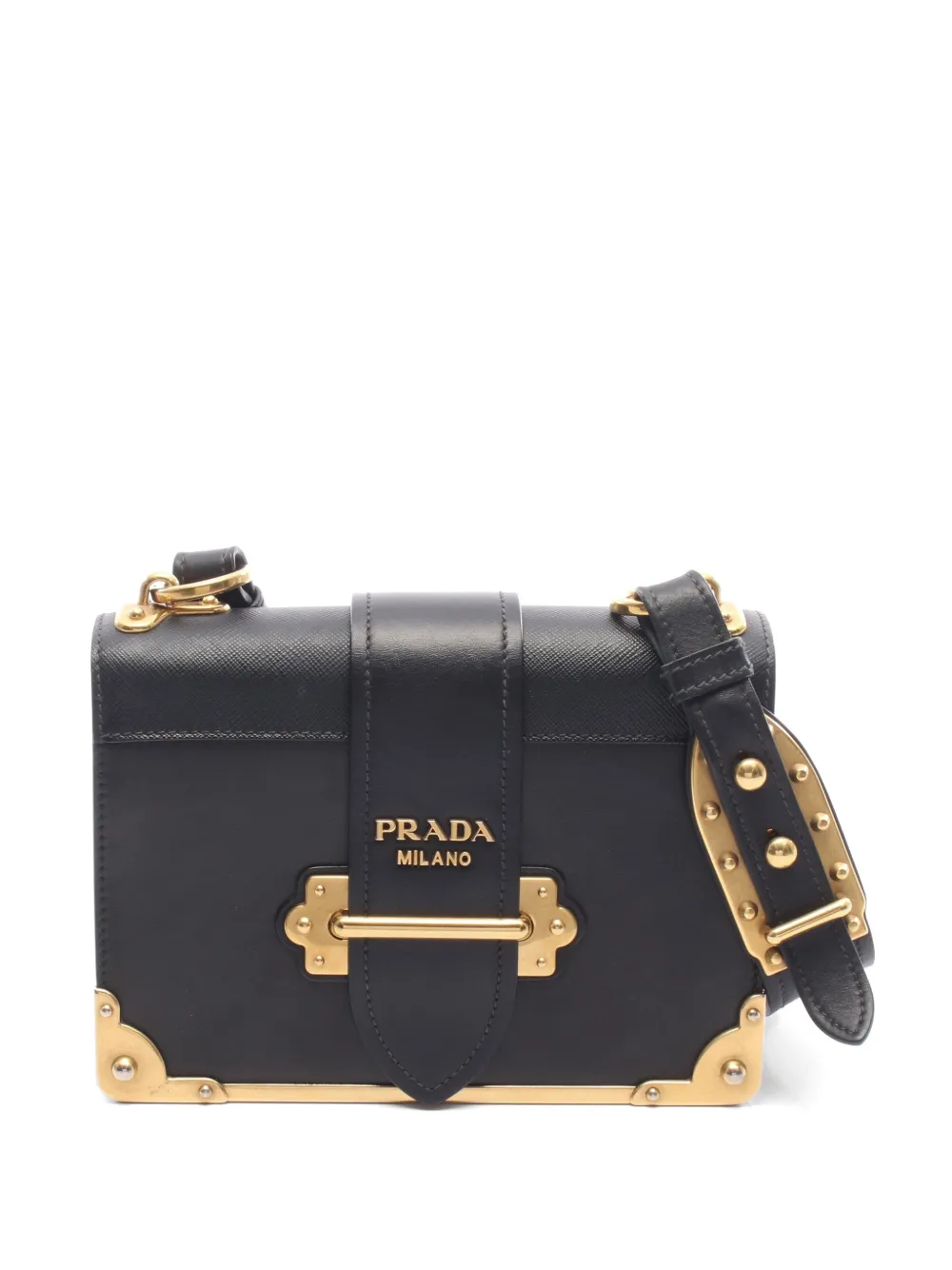 Prada Pre-Owned 2010s Cahier Saffiano leather shoulder bag - Black