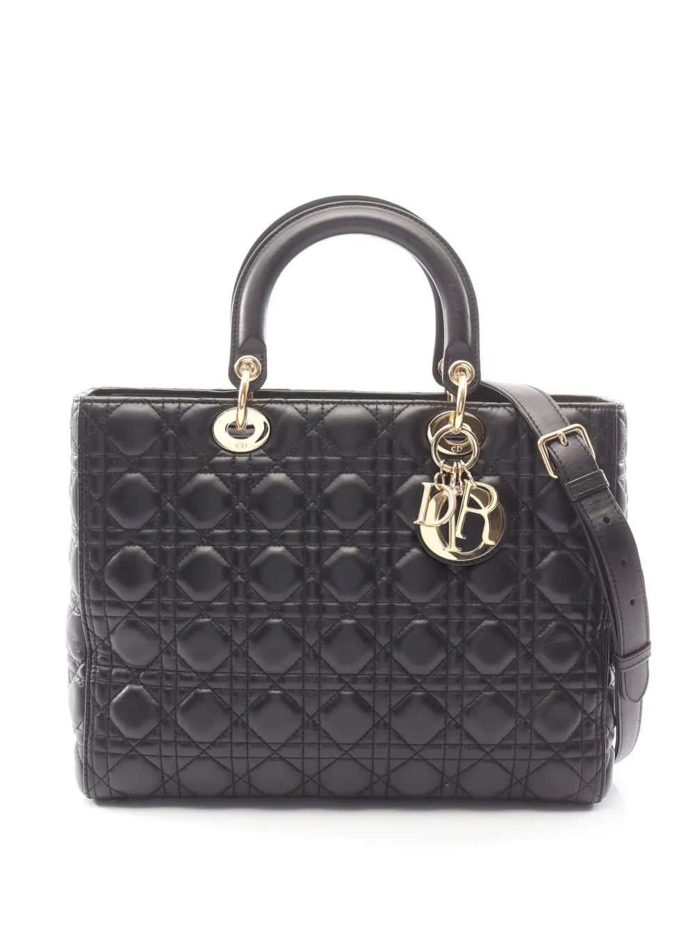 Christian Dior Pre-Owned 2010s Lady Dior Cannage handbag - Nero