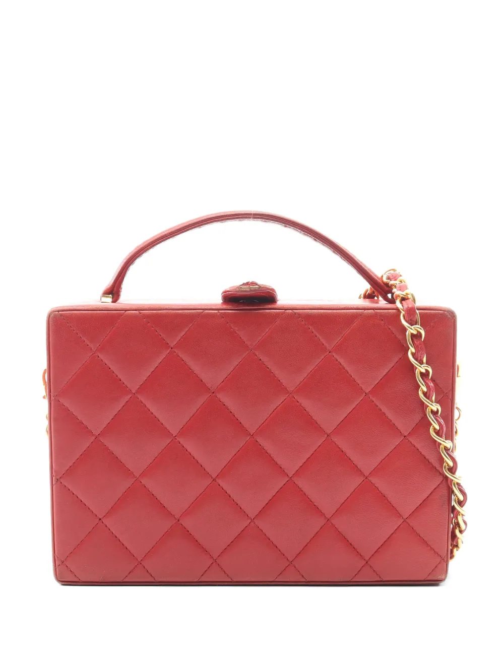CHANEL Pre-Owned 1986-1988 Matelassé 2-Way quilted vanity bag - Rot