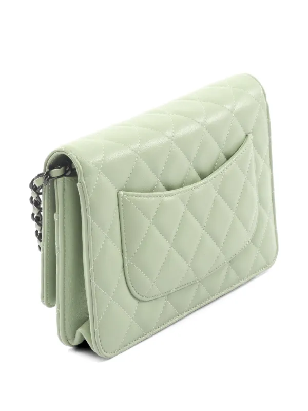  チェーンウォレット ライトグリーン CHANEL Pre-Owned 2021 マテラッセ チェーンウォレット | グリーン