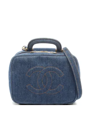 CHANEL Pre-Owned 1996-1997 Denim 2way Cosmetic Bag | Blue | FARFETCH