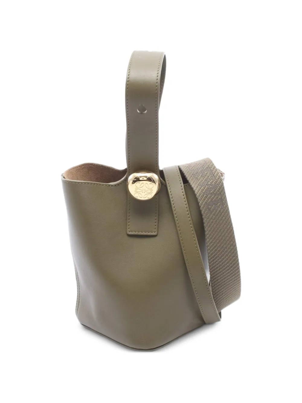 Loewe Pre-Owned 2010s Pebble leather bucket bag - Green