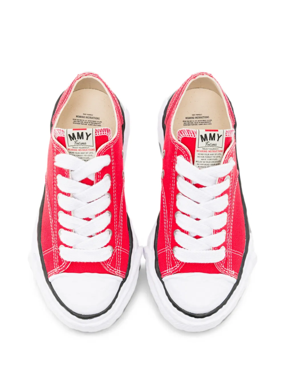 Maison MIHARA YASUHIRO Gerafelde sneakers Rood