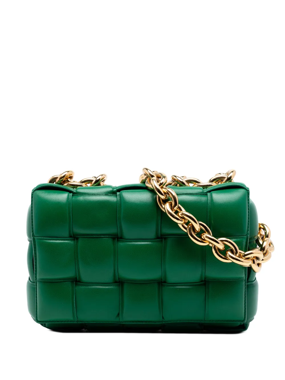 Bottega Veneta Pre-Owned 2012-2026 Nappa Intrecciato Padded Chain Cassette satchel - Verde