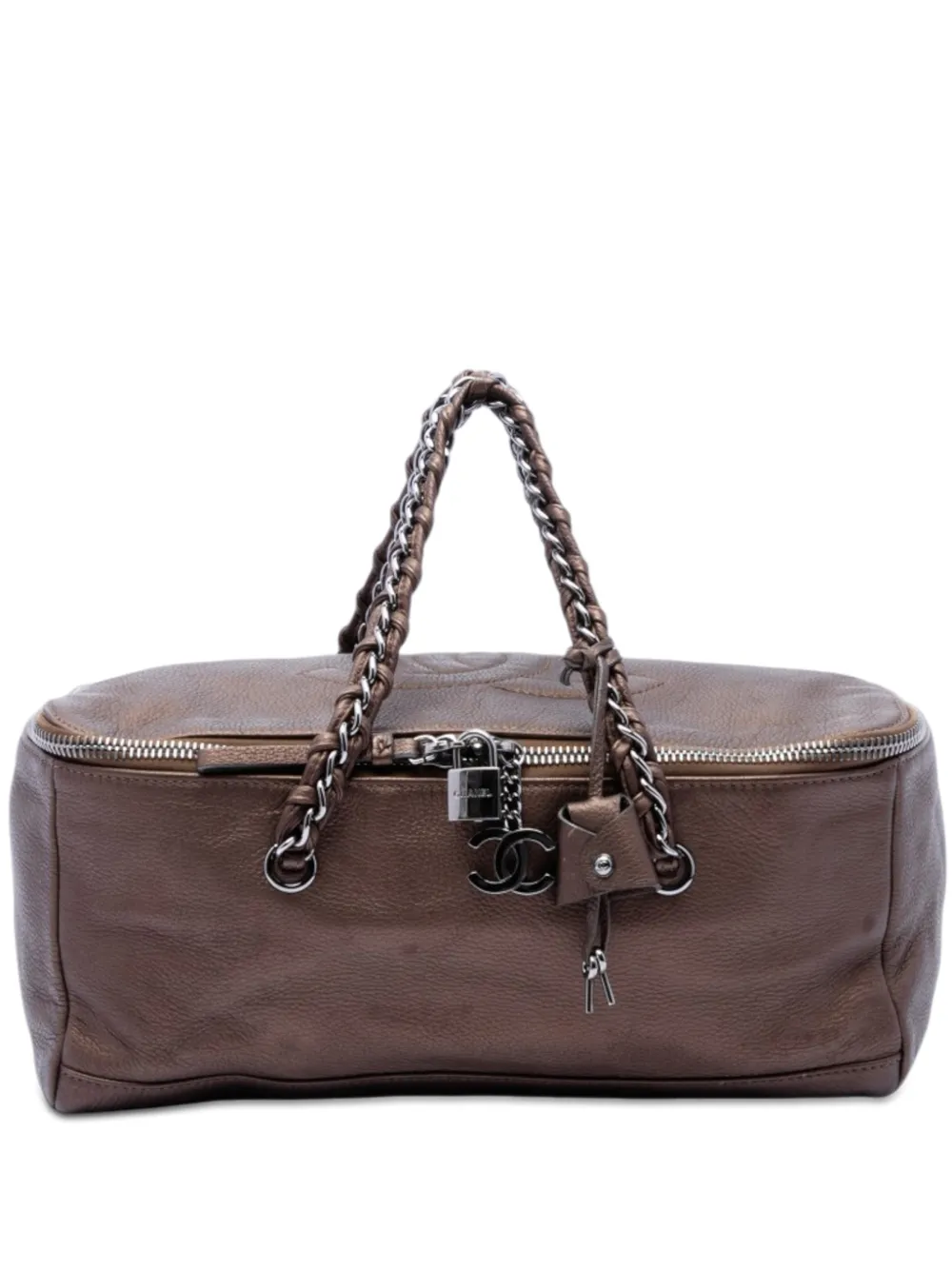 CHANEL Pre-Owned 2005-2006 Metallic Deerskin CC Luxe Ligne Bowler Bag handbag - Braun