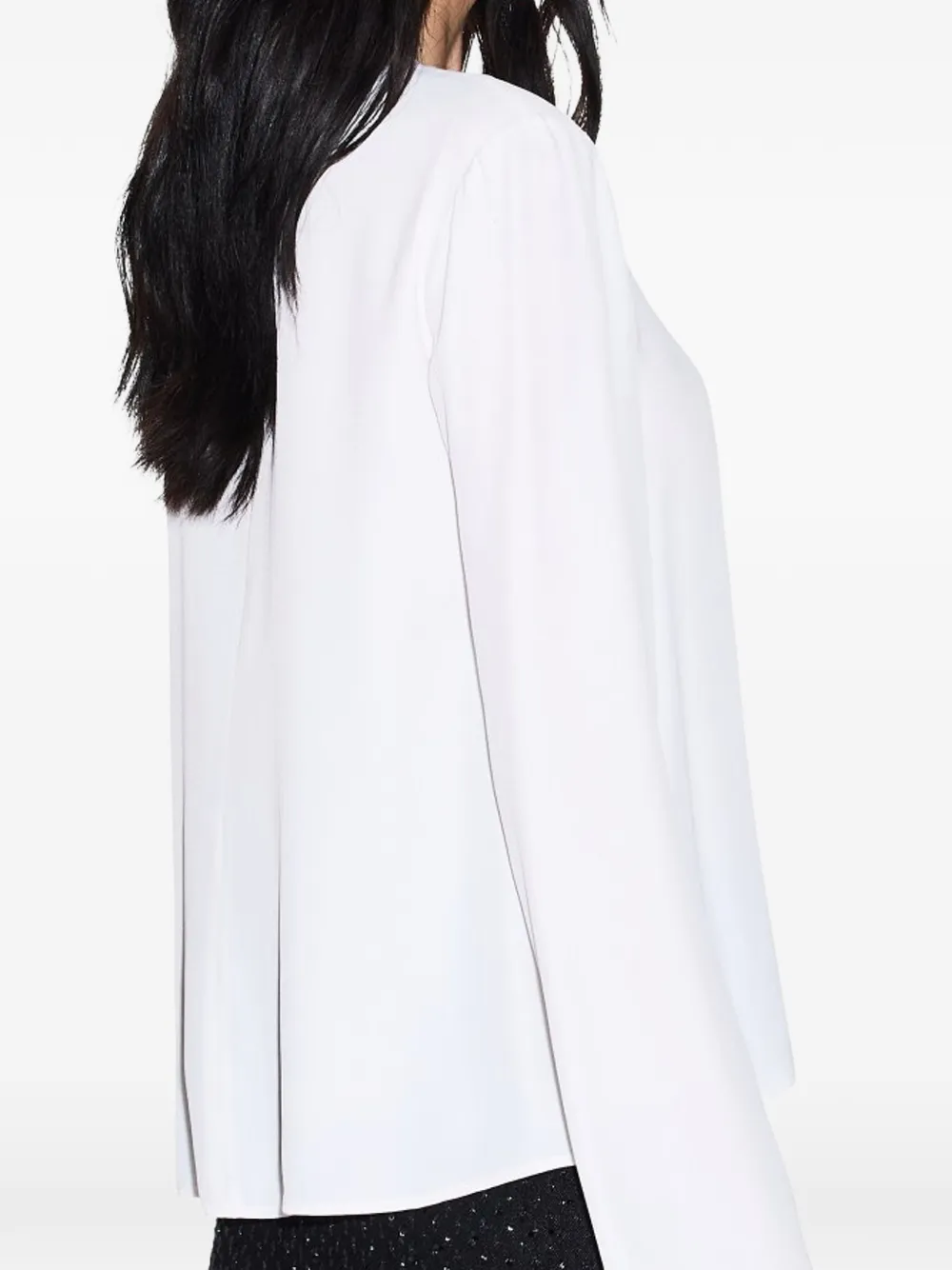 Armani Exchange Blouse met zijsplit en lange mouwen Wit