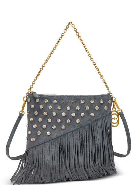 La Carrie Night Edition crystal-embellished fringed shoulder bag