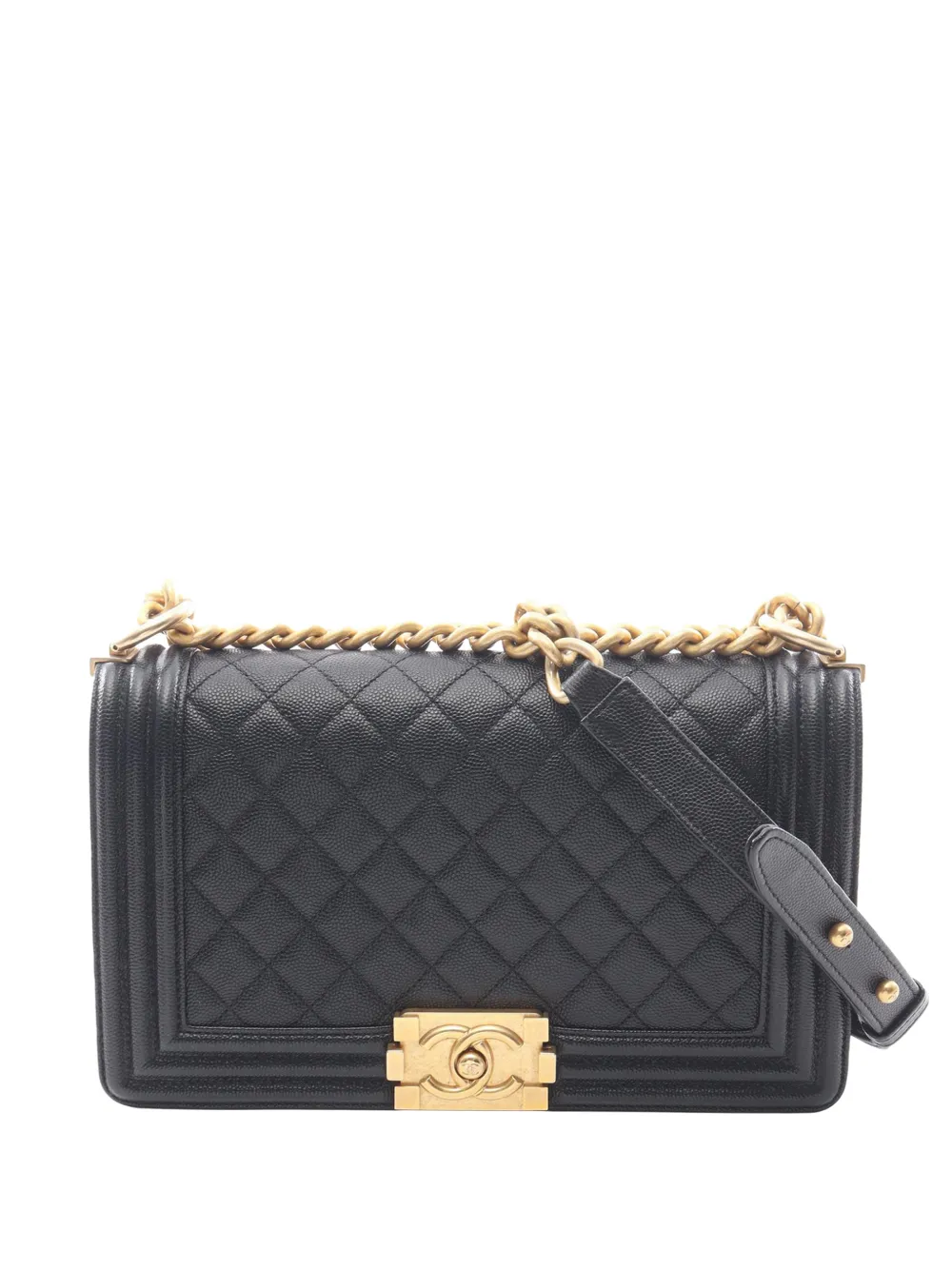 CHANEL Pre-Owned 2019 Old Medium Quilted Lambskin Boy Flap crossbody bag - Nero
