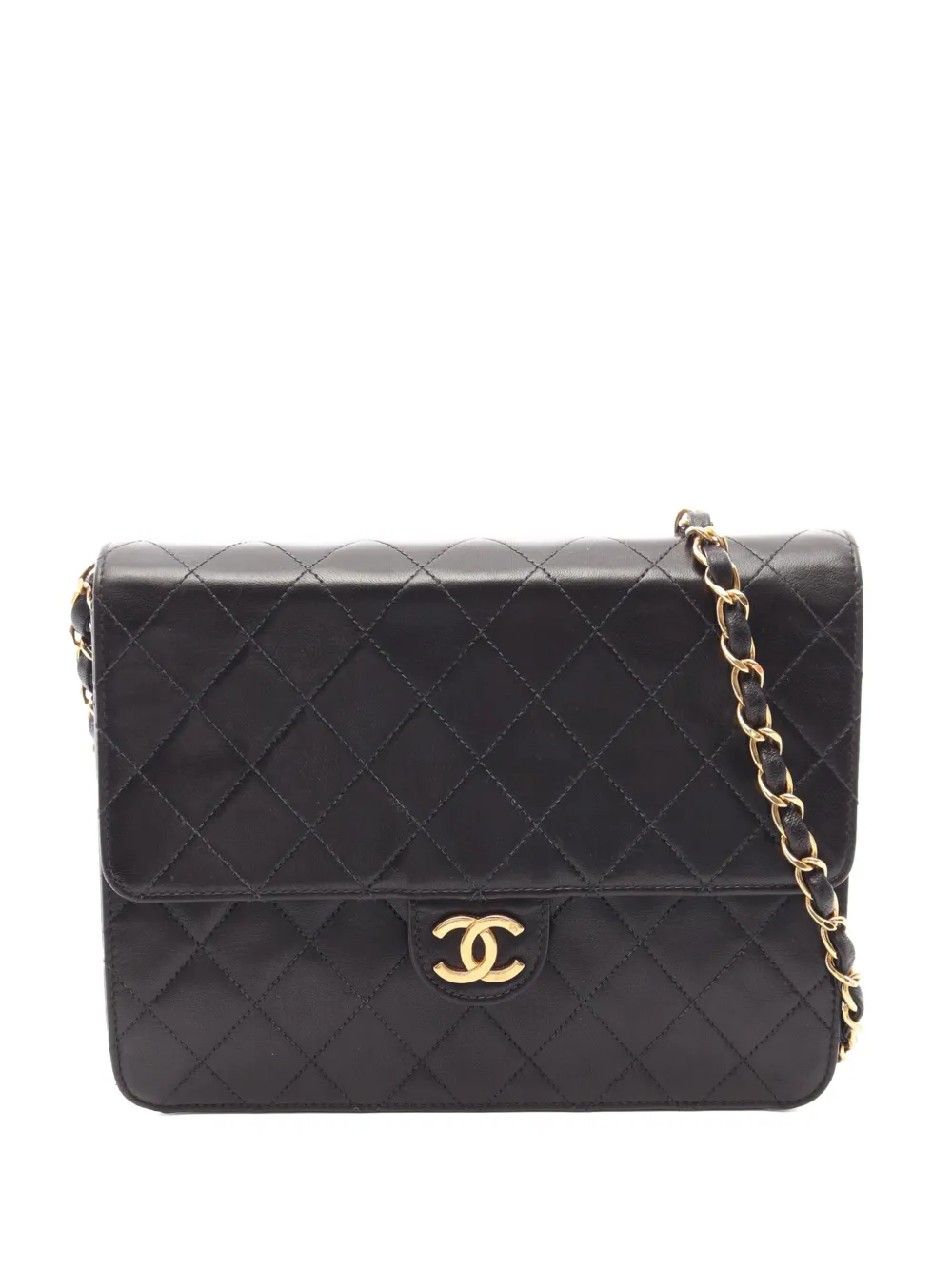CHANEL Pre-Owned 1997-1999 Small CC Quilted Lambskin Single Flap crossbody bag - Schwarz