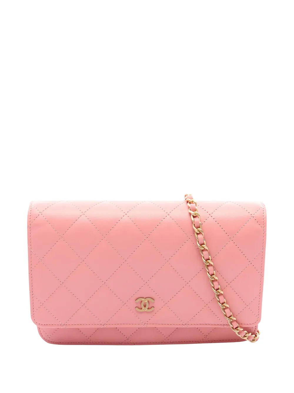 CHANEL Pre-Owned 2019 Lambskin Classic Wallet on Chain crossbody bag - Rosa