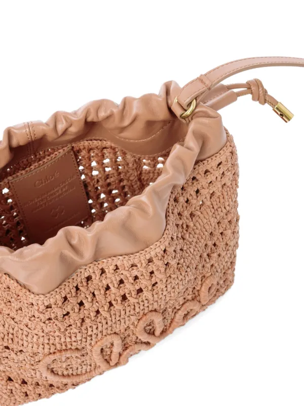 Chloé Summer Banana logo-embroidered Woven Mini Bag | Neutrals