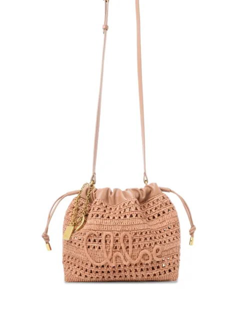 Chloé Summer Banana logo-embroidered woven mini bag