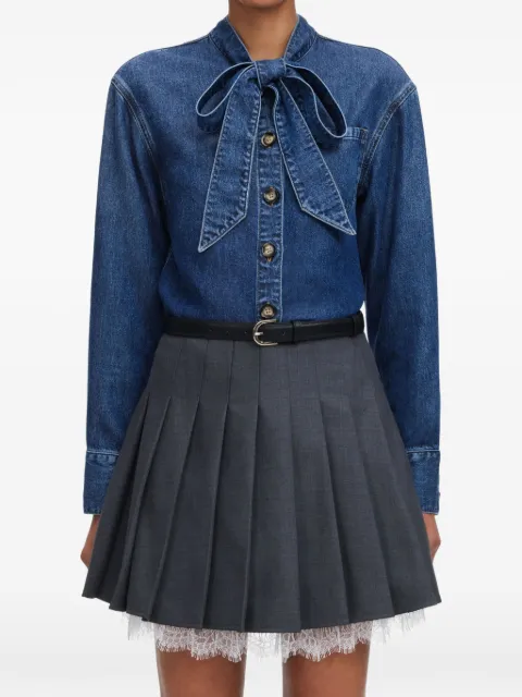 Self-Portrait pussy-bow buttoned shirt