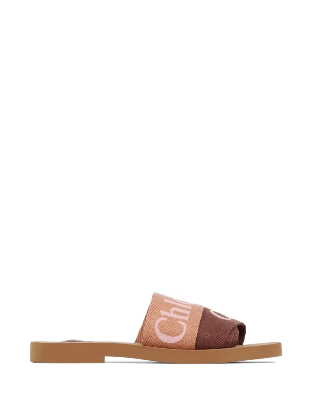 Chloé Woody logo-embroidered flat sandals - Rosa