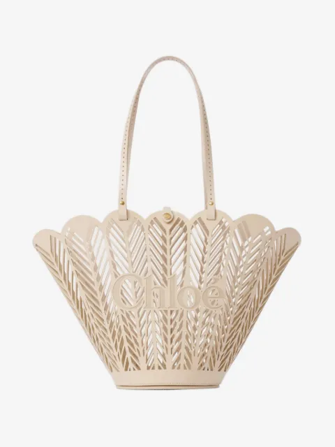 Chloé Soleil cut-out logo-debossed tote bag