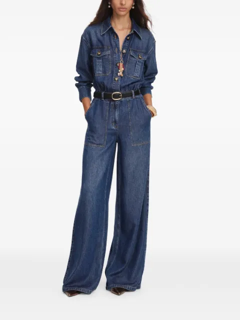 Self-Portrait belted button-down jumpsuit