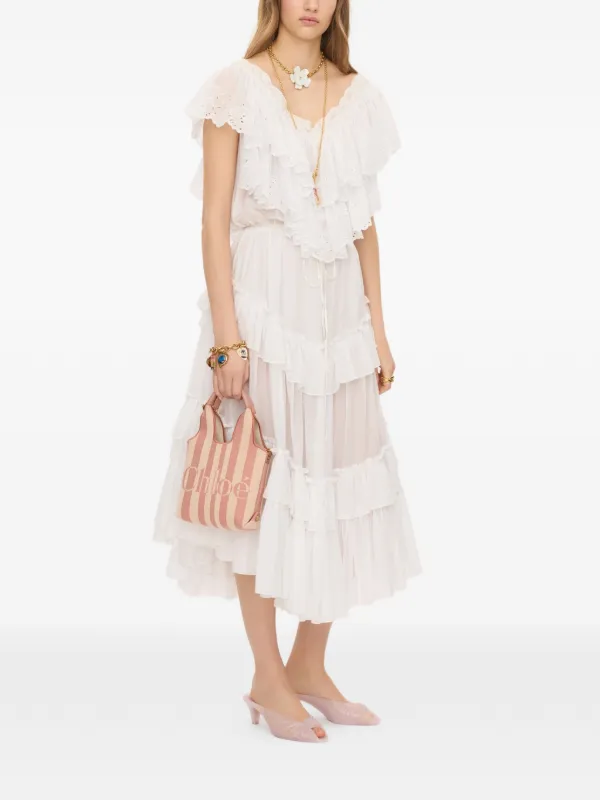 ピンク コットン ハンドバッグ ストライプ Chloé ストライプ ハンドバッグ | ピンク | FARFETCH JP