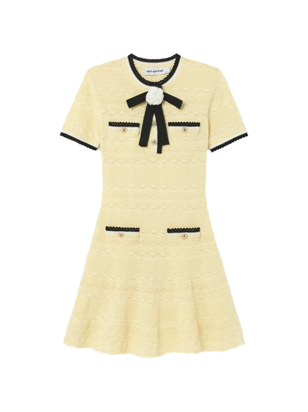 Self-Portrait knitted midi ress - Giallo