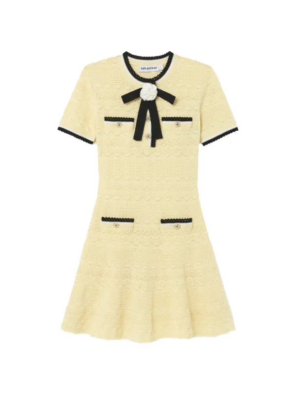 self-portrait Mini Dress Pointelle-knit