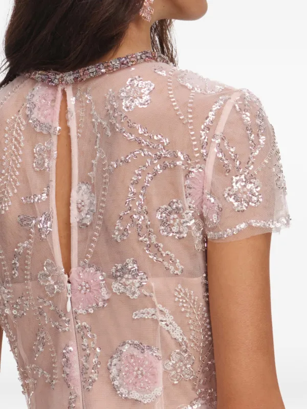 self portrait sequin embroidery dress Colour Collection: Sequin Embroidered Midi Dress  self-portrait-US