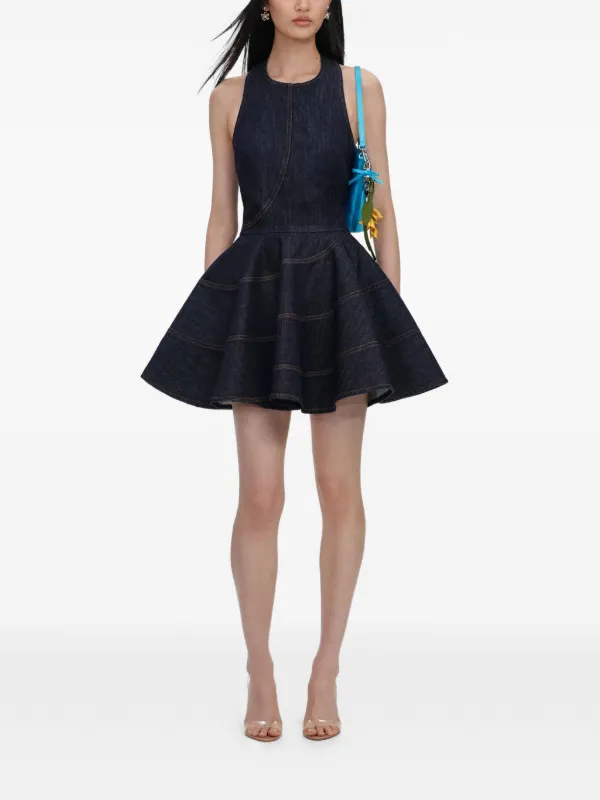 black and blue skater dress Black and Blue Thin Blue Line Skater Dress XL