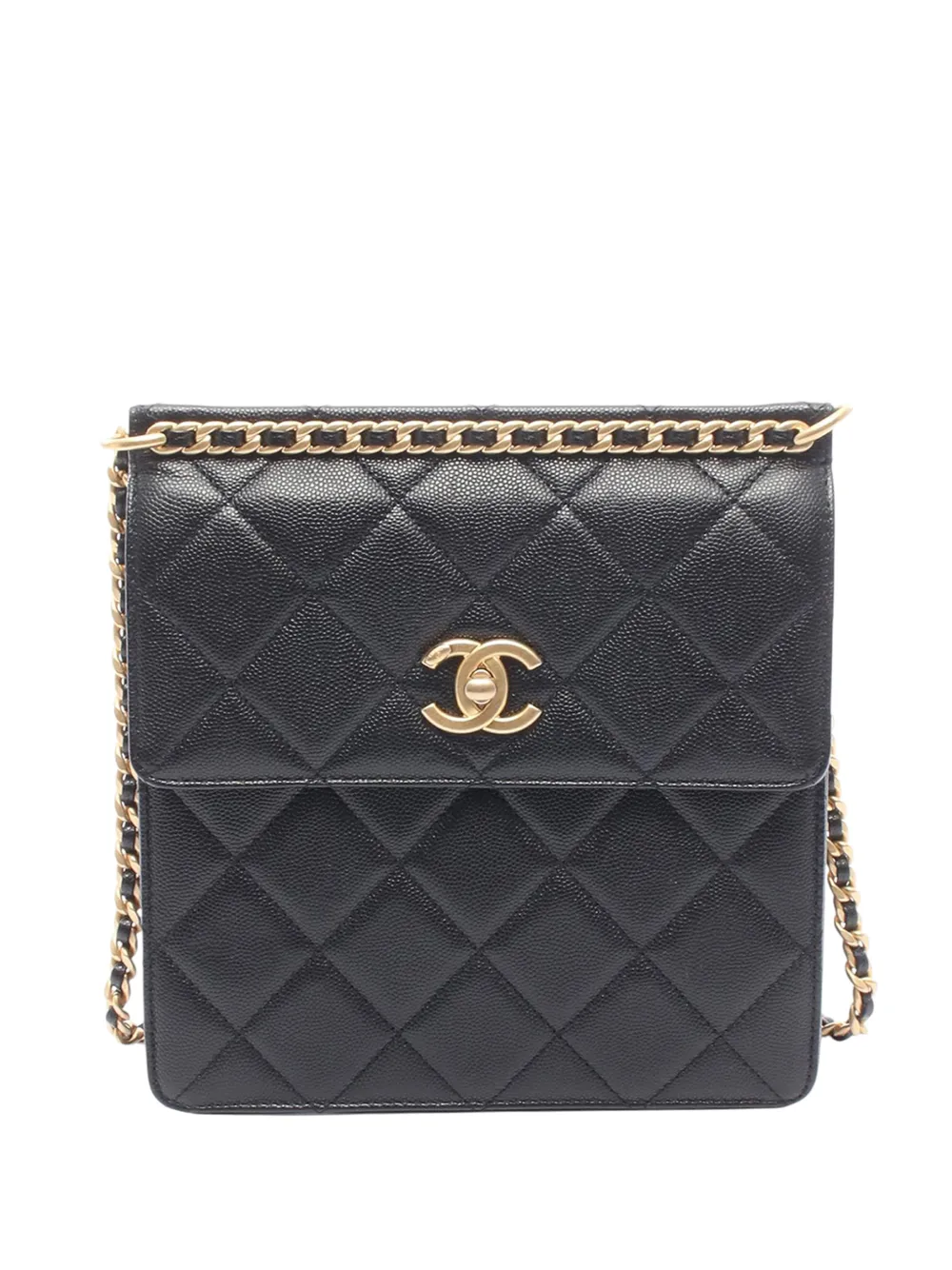CHANEL Pre-Owned 2021-2026 CC Caviar Square Chain backpack - Nero