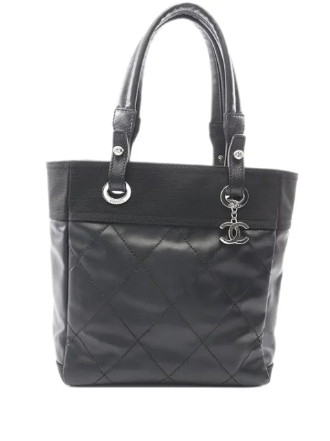 CHANEL Pre-Owned 2010-2011 Small Quilted Coated Canvas Paris Biarritz tote bag