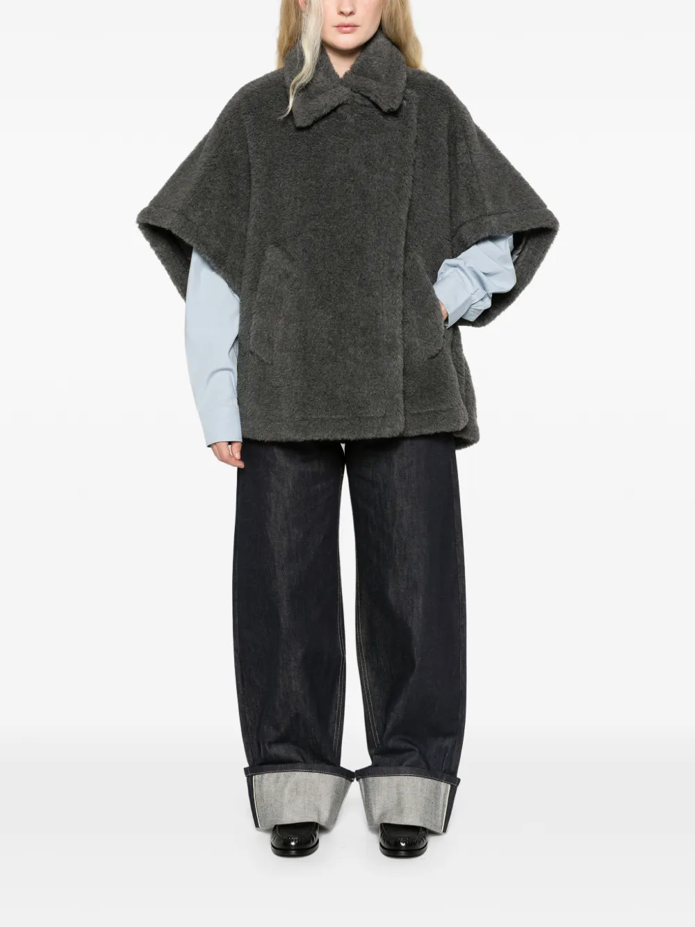 Max Mara Tabe Teddy cape Grijs