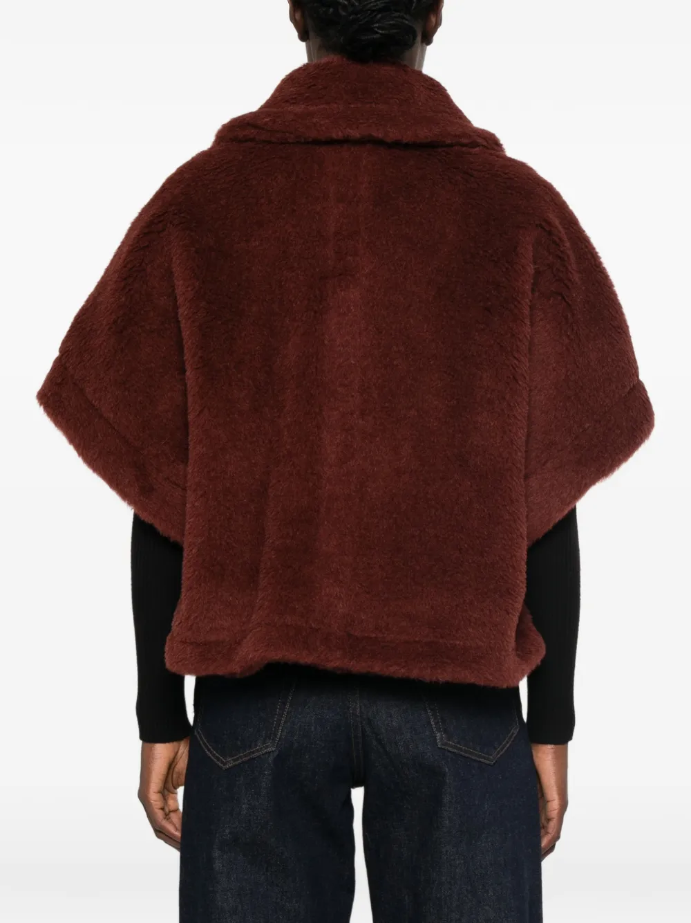 Max Mara Jack met capemouwen en knoopsluiting Bruin
