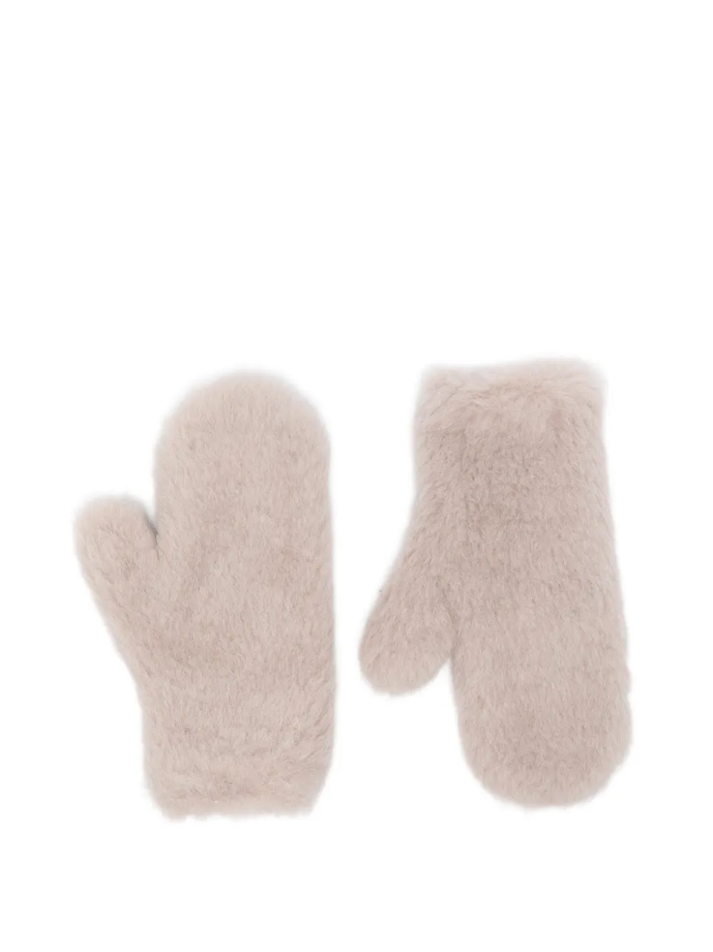 Max Mara Ombrato Teddy mittens - Nude
