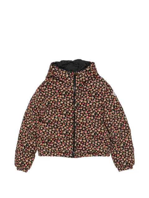 Moncler Enfant floral-print corduroy jacket
