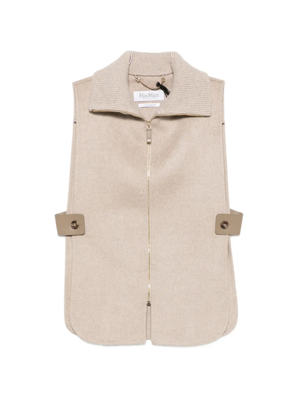 Max Mara Gela cashmere zipped gilet - Nude
