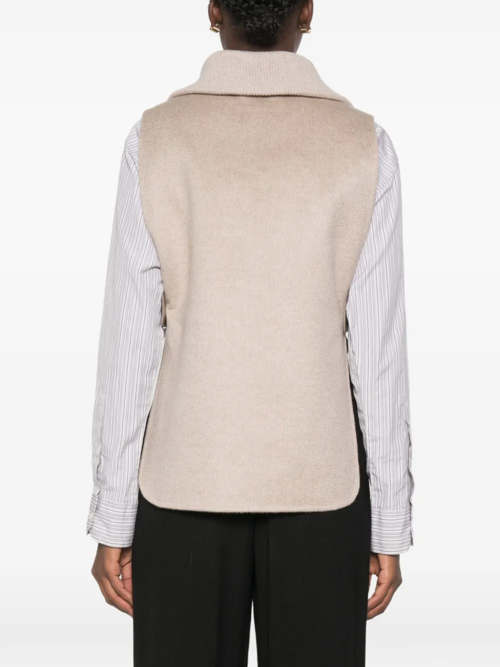 Max Mara Gela kasjmier bodywarmer met rits Beige